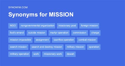 synonym mission|synonyms of vision and mission.